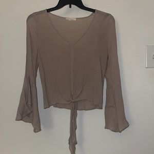 Tan bell sleeved blouse